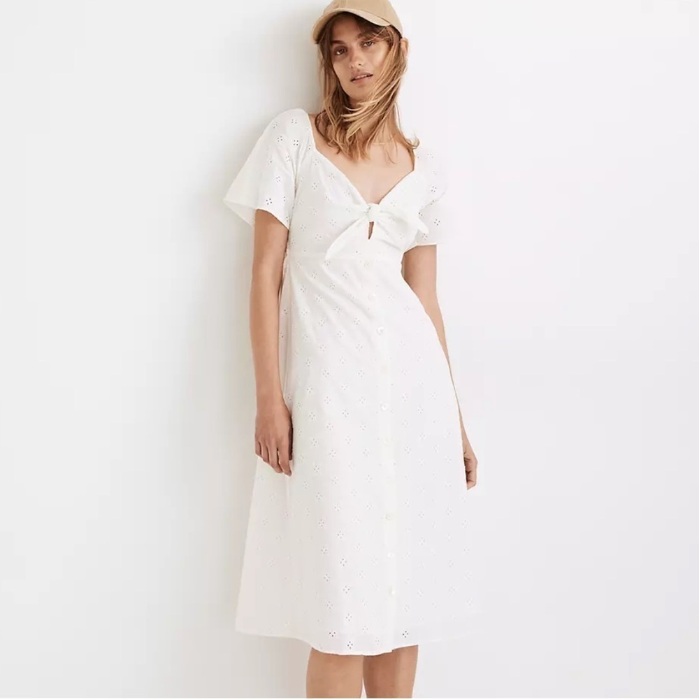 MADEWELL | Madewell Eyelet Tie Front MIDI Dress 00